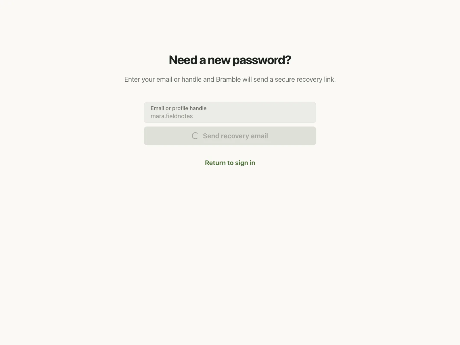 Reset password