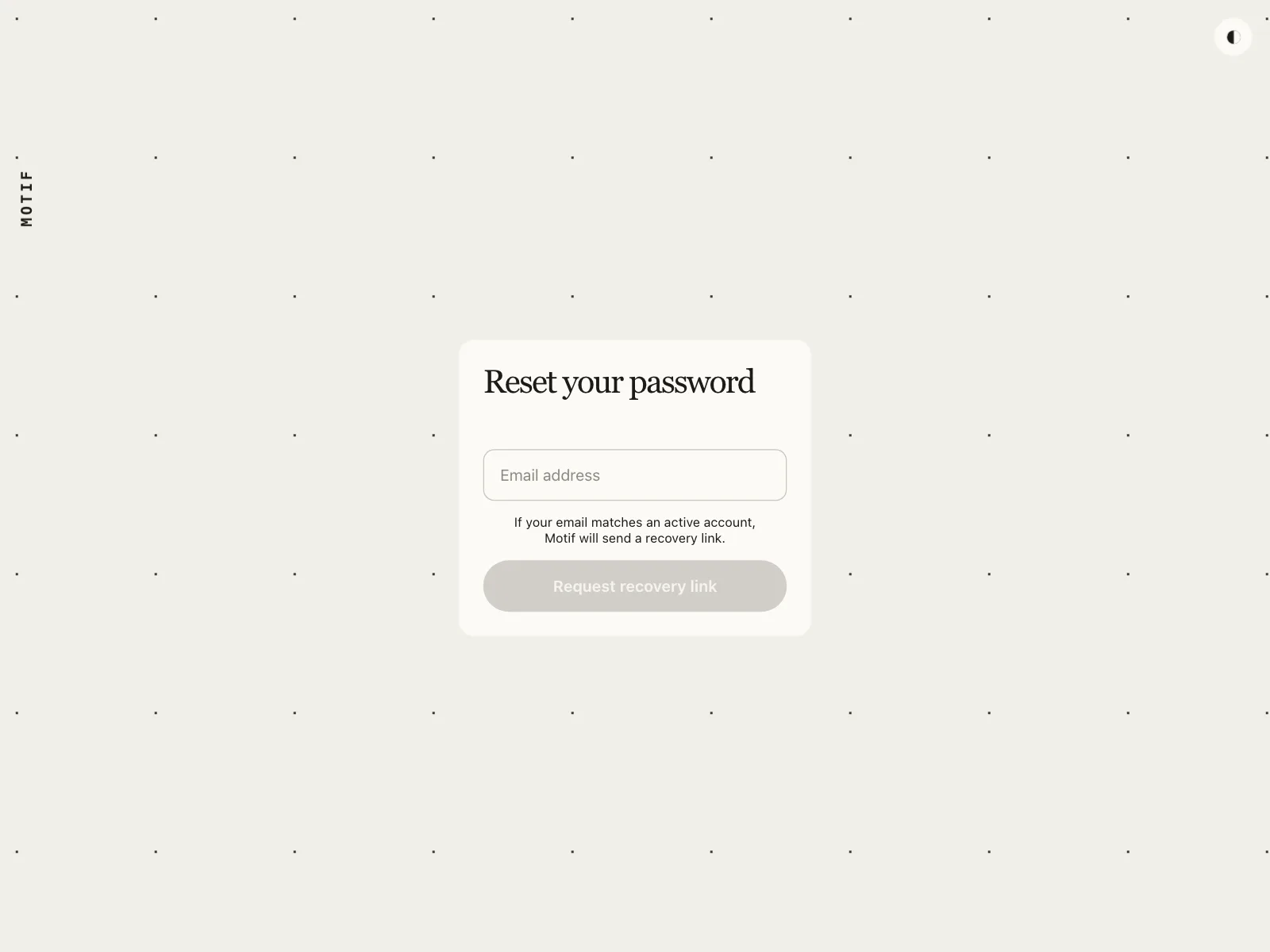 Reset password