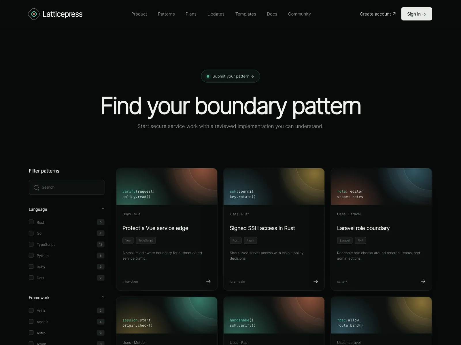 Resources page