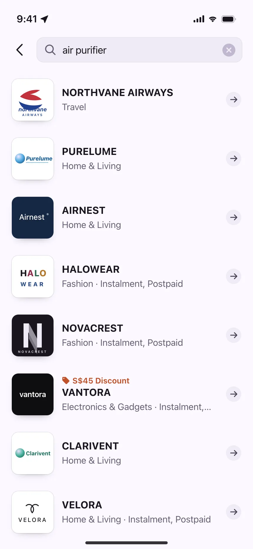 Stacked list