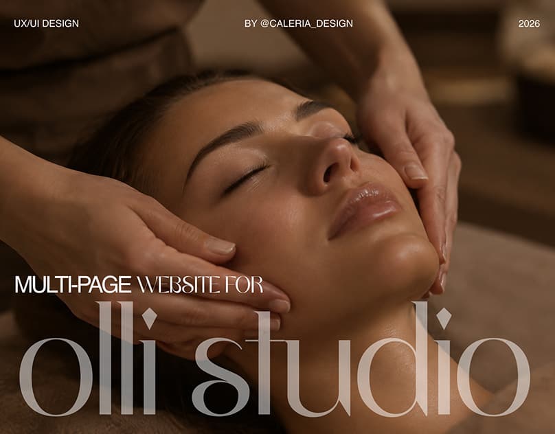 Warm brown massage-studio website with a spa photo hero, service button, image cards, and oversized NATURAL BEAUTY type.