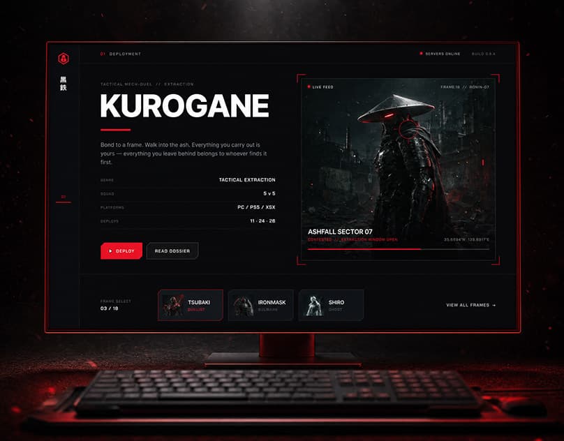 Kurogane - Gaming Landing Page Design | ...