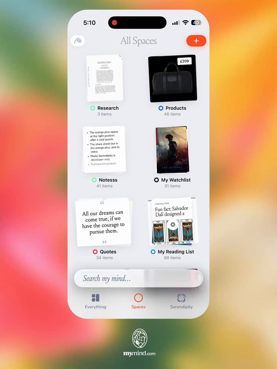 Mymind Spaces Overview