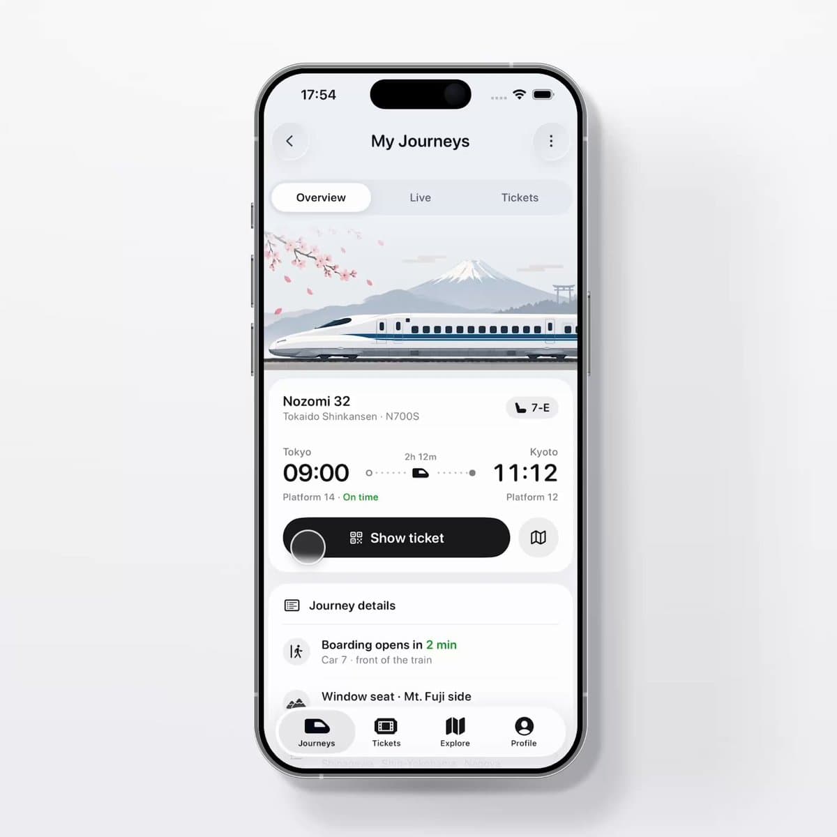 Shinkansen Journey Ticket App